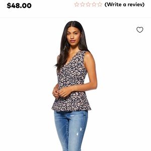 West K Animal Print Wrap V-Neck Tank